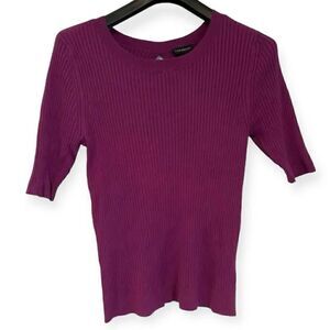 Lane Bryant Purple Ribbed Short Sleeve Keyhole Shirt Size 18/20